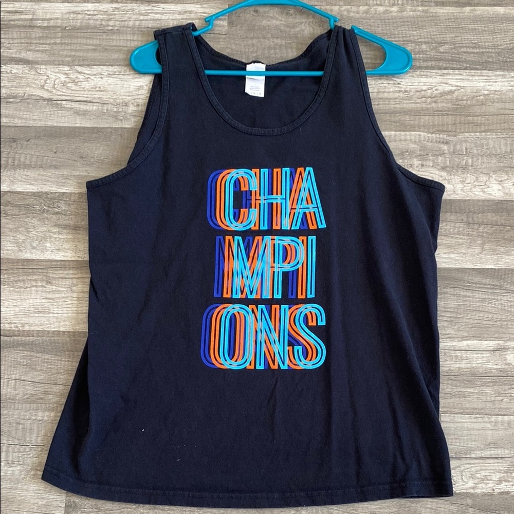 💚 3/$15 Black Tank Top with Vibrant Graphic - Picture 1 of 2